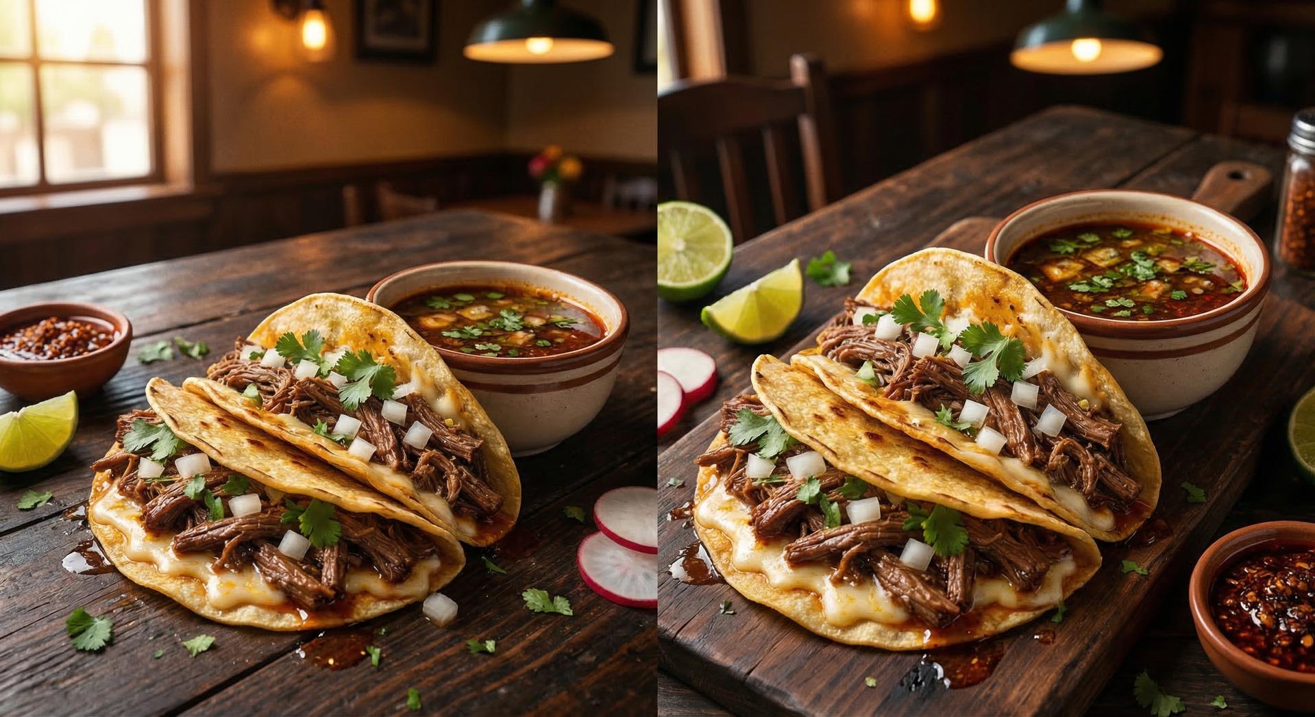 Birria Tacos with Consommé